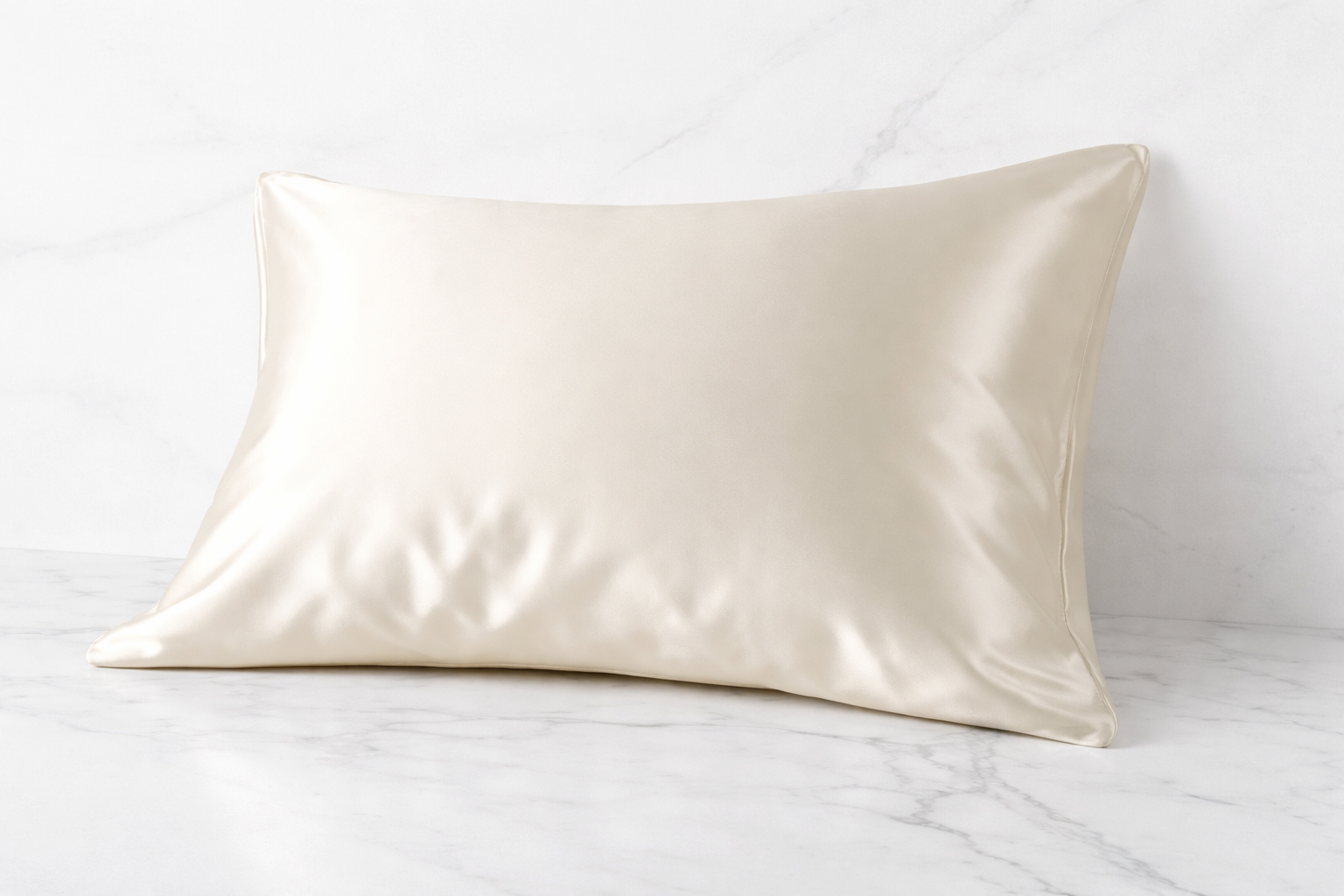 Ivory Satin Pillowcase – Smooth, Hair-Friendly Beauty Sleep Essential